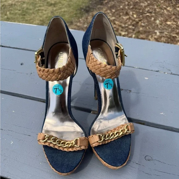 Guess Marciano Stylish Women's Heels with Woven Strap S/7.5 - Picture 12 of 15